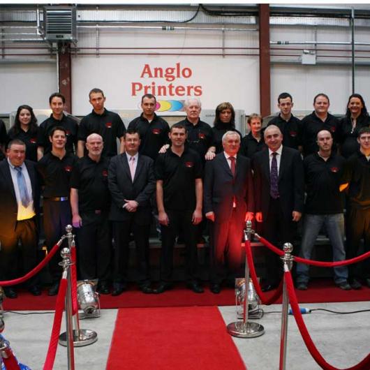 Team at Anglo Printers Celebrating 25 Years in Business - 9th October 2008